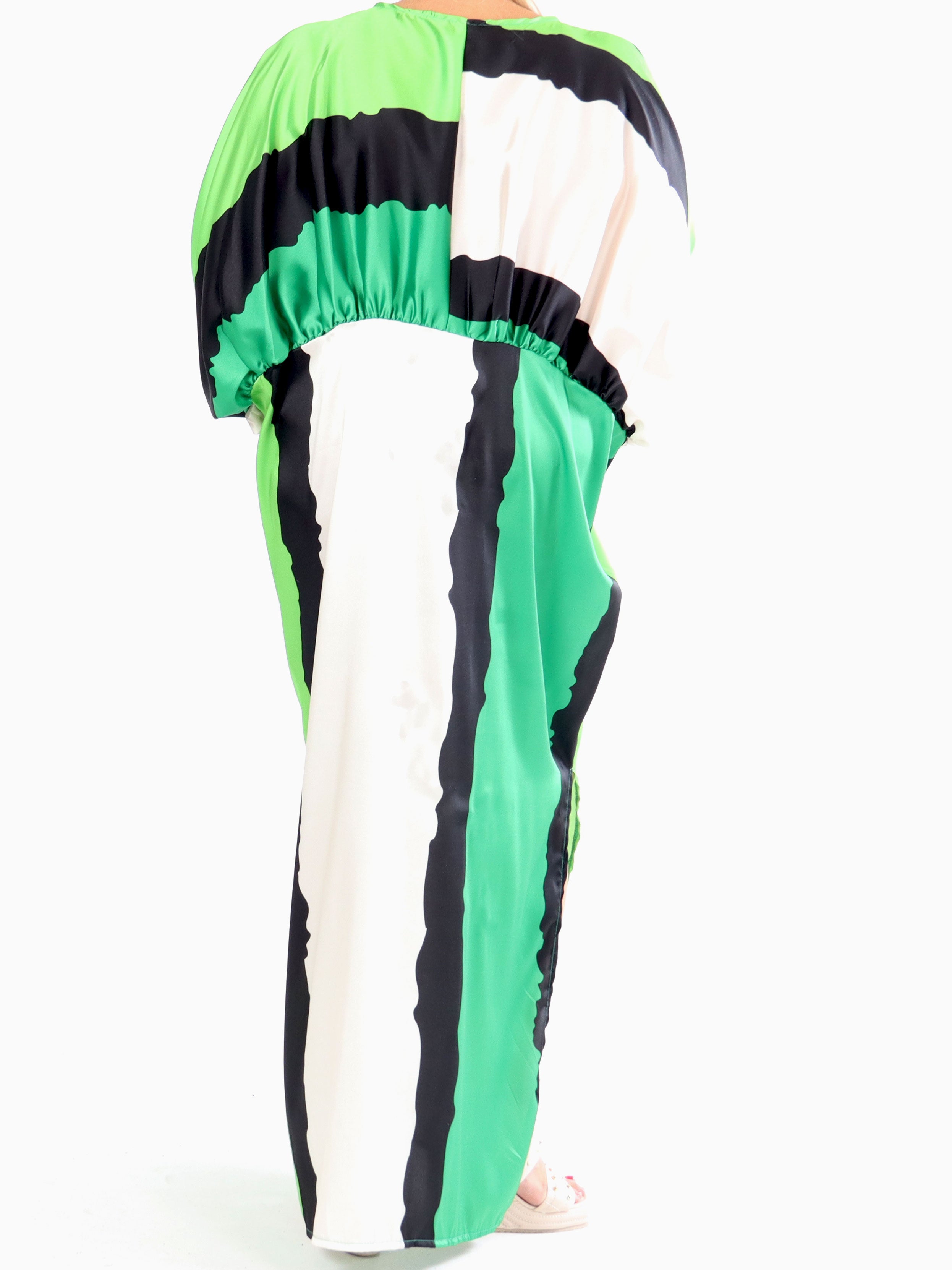 Dita - Lang smuk plus size kjole i silkelook